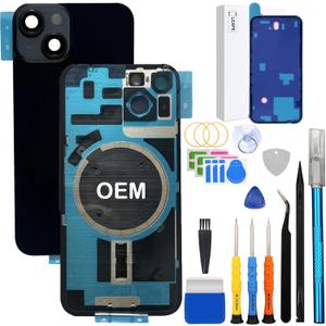 LEAFE for iPhone 14 Back Glass Replacement , OEM Back Cover Replacement for iPhone 14 (6.1 inchs) with Repari Tools( Midnight Black )