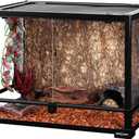 REPTI ZOO Large 34 Gallon Reptile Glass Tank,Front Opening Double Hinge Door 24" x 18" x 18", Screen Ventilation Terrarium (Backgrounds not Include)