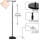 55"-65.5" Adjustable Floor Lamp for Living Room, Black Swing Arm Floor Lamps for Home, Modern Standing Lamp, Tall Black Floor Lamp for Reading, Home Office, Nursery, Bedroom