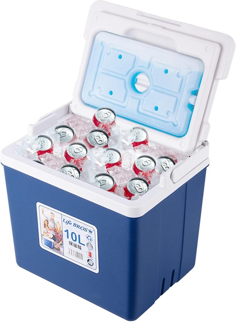 11Qt Insulated Portable Cooler Leak-Proof Ice Chest Lunch Box Hard Coolers with Extra Ice Pack for BBQ, Camping, Picnic