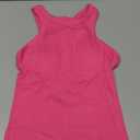 SUUKSESS Women Padded Cotton Ribbed Tank Tops 2025 High Neck Racerback Basic Tops (Small, Rose Red)