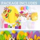 Yushanju Easter Crafts Kits Eyeglasses DIY Easter Hat Kit Easter Chick Bunny Egg for Holiday Party Supplies Game Decorations Cartoon Cap Gifts Photo Props(Yellow)