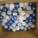 GOGOSO Ball Pit Balls for Toddler, Baby Plastic Playballs Kids Soft Pastel Pelotas Non-Toxic BPA-Free Pearl Blue+Light Blue+White 200 Balls