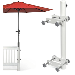 304 Stainless Steel Patio Umbrella Holder, Heavy-Duty Umbrella Deck Mount, for Outdoor Umbrella Holder for Deck Railing, Post Deck Umbrella Mount (Post, White)