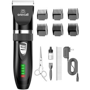 oneisall Quiet Cat Clippers for Matted & Long Hair, 2-Speed Cordless Pet Shaver Grooming Kit for Cats, Small Dogs & Animals (Black)