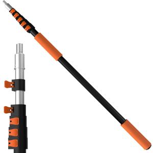LAANPOLE Telescoping Pole, 5-24FT Aluminum Extension Pole(30FT Reach), Multi-Purpose Paint Roller for Painting, Dusting and Cleaning