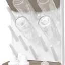 Ubbi Vertical Baby Bottle Drying Rack, Space Saving Countertop Drying Rack Baby Accessory, Taupe