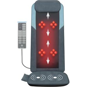 COMFIER Shiatsu Back Massager with Heat, Dual Motor 3D Rollers, Long Track Deep Tissue Pain Relief, Foldable Chair & Seat Pad with Adjustable Height, Home Office, Gifts for Mom & Dad (Midnight Blue)