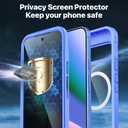 CENHUFO Privacy Case for Google Pixel 10/10 Pro, Full Body Phone Case with Built-in 9H Tempered Glass Privacy Screen Protector and Camera Protector, Shockproof Magnetic Anti Spy Cover - Blue