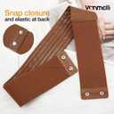 VONMELLI Elastic Wide Belts for Women Dresss Leather Stretchy Waist Belt Fashion Ladies Corset Belts (Fit Waist Size 33"-37", Brown)