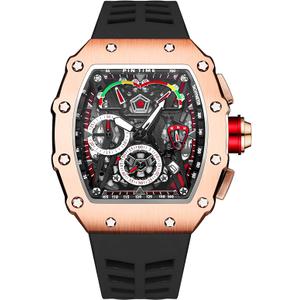 PINTIME Fashion Mens Watch Hallow Punk Chronograph Sports Wristwatch Luxury Designer Mens Watch