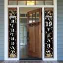 Happy 19th Birthday Decorations, 19th Black & Silver Dream Star Birthday Theme Door Hanging Banner Sign, Cheers to Nineteen Years Old Bday Party Supplies