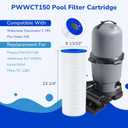 Fil-fresh PWWCT150 Pool Filters Cartridge Compatible with Waterway Clearwater II 150 & Pro-Clean 150, Replaces Pleatco PWWCT150, Waterway 817-0150N, Unicel 8414, Filbur FC-1287, 150 Sq.ft
