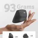 acer Ergonomic Mouse Wireless, Adjustable DPI Vertical Mouse 1000/1200/1600 with 6 Buttons, Rechargeable Ergo Mice, Medium to Large Sized Hands, 2.4GHz USB Receiver for Computer, Laptop, PC