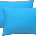 iMaylex Soft 100% Egyptian Cotton Zipper Closure Pillowcases, Cozy and Lightweight Pillow Case, Set of 2, Blue, Queen, 20" x 30"