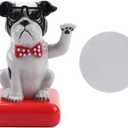 Funny Adorable Swing Waving Dog Solar Car Ornament, Propylene, Shown, Suitable for Home, Office, and Car Decoration(Black&White)