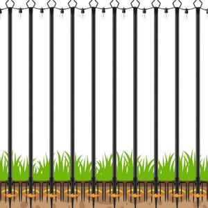 10 Pack 10 FT String Light Poles,Metal with Fork Lights Poles for Outdoor String Light, Rustproof Heavy Duty for Outside Garden,Patio,Wedding,Backyard,Deck,Party