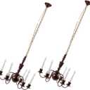 Toyvian 2Pcs Miniature Ceiling Lamp Tiny Chandelier Models for DIY Mini House Design Warm Light for Sand Table Decoration Craft Projects