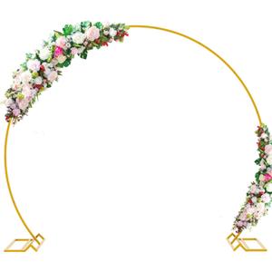 Wokceer Wedding Arch 7.2FT Round Backdrop Stand Gold Metal Circle Backdrop Stand Circle Balloon Arch Stand Frame for Birthday Party Bridal Shower Anniversary Ceremony Candy Tables Celebration