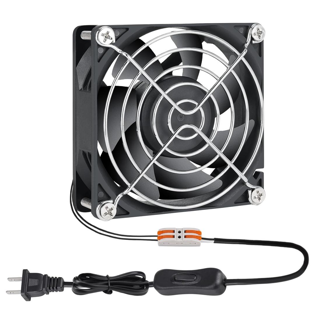 Muffin Fan 110v 120v 220v 3 inch Fan with AC Plug Electronic Cooling Fan 80mm x 25mm
