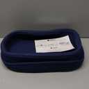 Sea Team Oval Cotton Rope Storage Basket with Lid, Lidded Woven Storage Bin, Nursery Storage Container, Diaper Caddy, Baby Shower Basket, Box, Organizer, 15 x 11 x 6.5 Inches (Medium, Navy Blue)