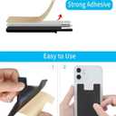 2 x BIAJIYA Card Holder for Back of Phone, Pouch Silicone Wallet Sleeve Pocket Stick-on ID Credit Card for All Smartphones (Black*5)