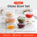 14pcs Set Salad Bowls (7 Airtight & 7 Lids) | Clear Salad Mixing Bowl for Cooking, Baking, Prepping | BPA Free, Dishwasher, Microwave & Freezer Safe Food Containers for Kitchen - Clear