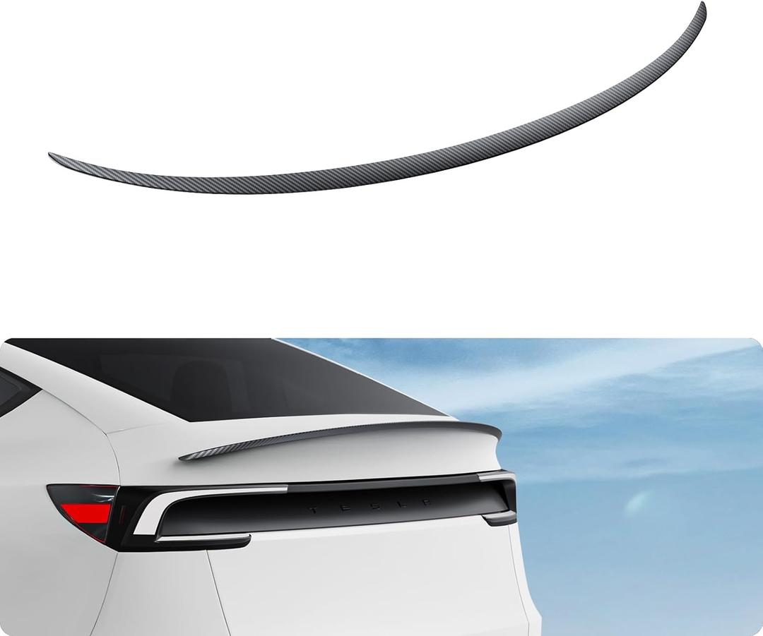 BASENOR Rear Spoiler for 2025 2026 Tesla Model Y Juniper Rear Trunk Lip Wing ABS OEM Sporty Appearance Model Y Juniper Exterior Accessories Matte Carbon Fiber (Standard & Premium 2025/2026)