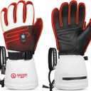 SAVIOR HEAT Heated Ski Gloves 2.0 for Men Women 7.4V 3000mAh Fast Charging Electric Rechargable Batteries 3M Thinsulate Waterproof Touchscreen Bluetooth App Snowboarding Ice Skating Gloves (Small)