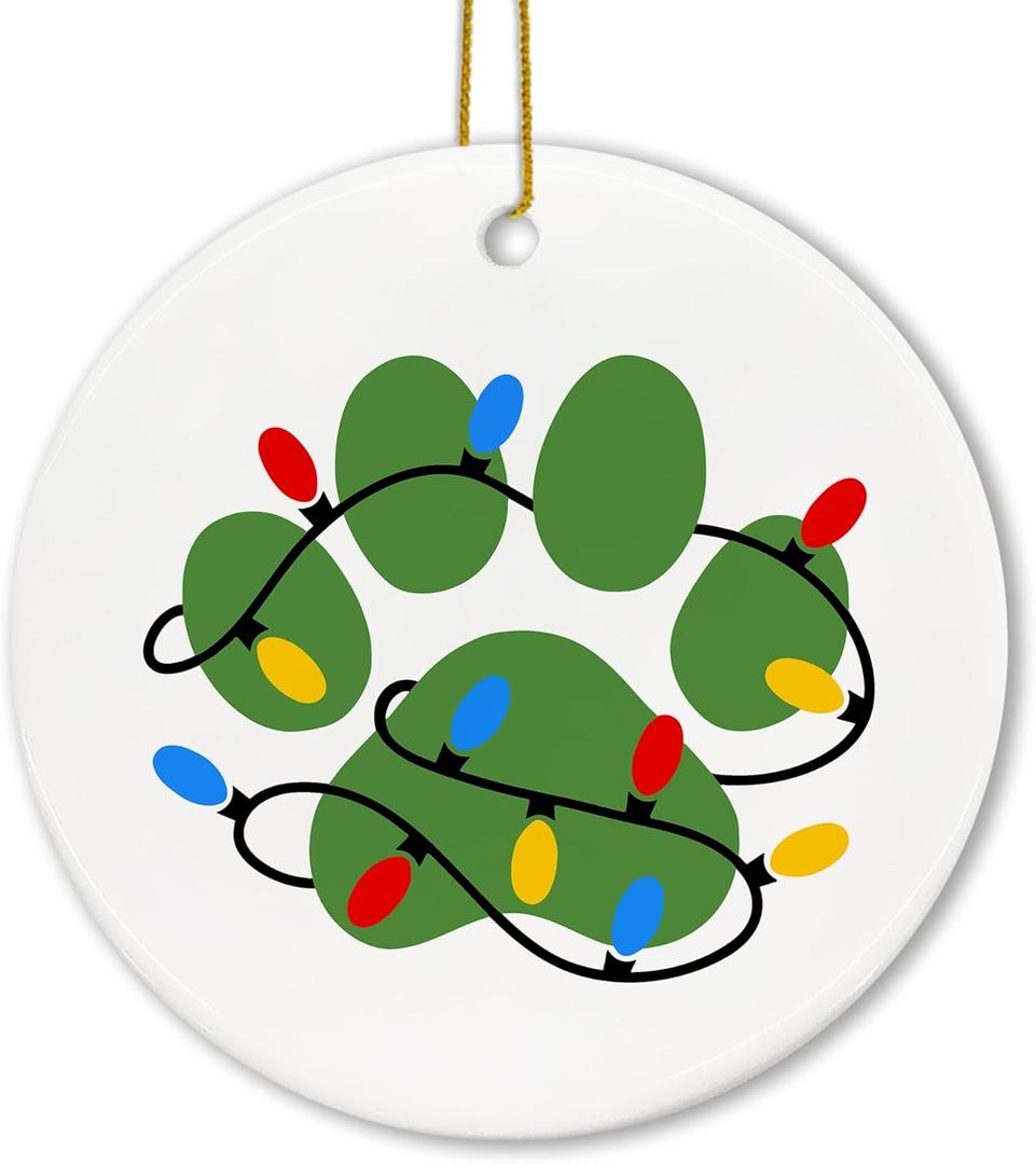 Voatok Dog Paw Ornament, Dog Christmas Ornaments, Dog Ornaments for Christmas Tree, Dog Paw Christmas Decorations, Dog Lovers Gifts, Dog Mom Gifts, Christmas Decorative Hanging Ornament