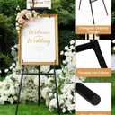 Victawks 53.9" Gold Easel Stand for Sign, Heavy Duty Metal Display Easel with Storage Bag, Adjustable Art Easel for Wedding Sign, Painting, Picture