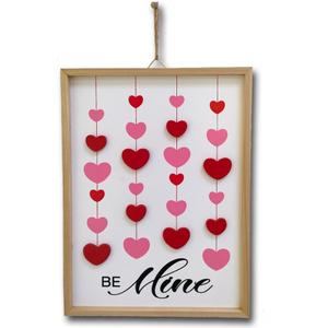 Pack Of 2, Holiday Home Wood Wall Sign Hearts Be Mine 13.8 In x 10 In