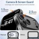3 x for iPhone 17 Pro Max Case: [Cute Wave Frame][Fit for MagSafe] Military Drop Shockproof Protection, Camera Protective Glossy Slim Magnetic Wavy Phone Cover for Women Girls 6.9'', Clear/Black
