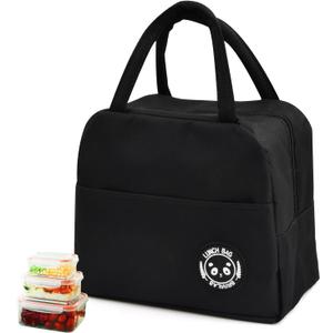 Insulated Lunch Bag, 6 L, Insulated Lunch Bag, Portable Insulated Lunch Box, Lunch Bag for Women, Men, for Picnic, Work, School, Office (Black)