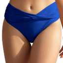 SHEKINI Women's Bikini Bottom Twist Front Cheeky Swimsuit Ruched Bathing Suit Bottoms, XL