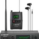 Phenyx Pro UHF Stereo Wireless in Ear Monitor System, Wireless IEM, 900MHz Band Selectable Frequency, Rack Mountable, 160 ft. Operation, Suitable for Stage, Studio, Exhibit, Lecture, Speech (PTM-10) (1 receiver +1 transmitter)