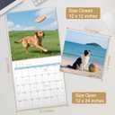 5 x 2026 Calendar, Wall Calendar 2026, Dogs 12 Month Wall Calendars (Jan - Dec 2026) 12" x 24" Opened, Hanging Monthly Calendar Thick Paper for Kids Family Adults Office Home