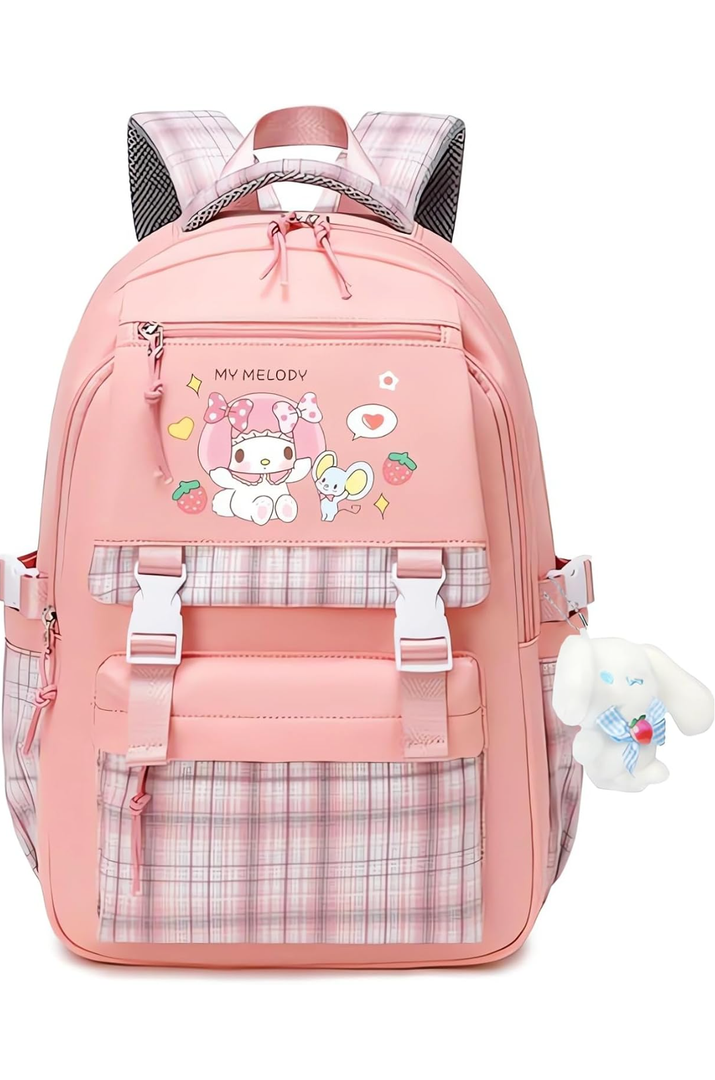 Kawaii Backpack Large Capacity Backpack Girl's Backpack Suitable for Daily Use on School Excursions with Cute Pendant