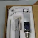 VOTON Chrome Bathroom Faucets Waterfall Bathroom Sink Faucet Modern Single Handle Bathroom Faucet for 1 or 3 Holes with Deck Plate and Pop-Up Drain, Rv Sink Camper Farmhouse Bathroom Faucet (Regular version: 7.5 inches in height)