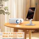 Mini Projector with WiFi and Bluetooth, Outdoor Portable Mini Projector for iPhone Supports 1080P with Built-in Speaker, Movie Projector for Home Theater Compatible with iOS/Android/PC/TV Stick/HDMI