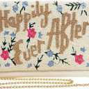 HAPPILY EVER AFTER Clutch Purse for Wedding Day Beaded for Bachelorette Party, Bridal Purse Bridal Shower GIfts & Engagement Gifts for Bride To Be