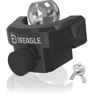 DEEAGLE Trailer Locks Ball Hitch, Heavy Duty Trailer Hitch Locks Fits 2-5/16 Couplers, Anti-Theft Ball Hitch Lock for RV Travel Trailer, Black