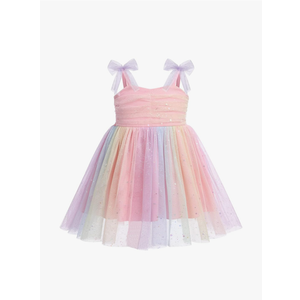 Baby Girls Tutu Dress Summer Sleeveless Backless Princess Birthday Party Dresses Sequin Ruffle Tulle Bowknot Sundress 90