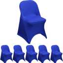 YOUR CHAIR COVERS - 6pcs Royal Blue Spandex Folding Chair Covers for Party Wedding Dining Fitted Universal Protector