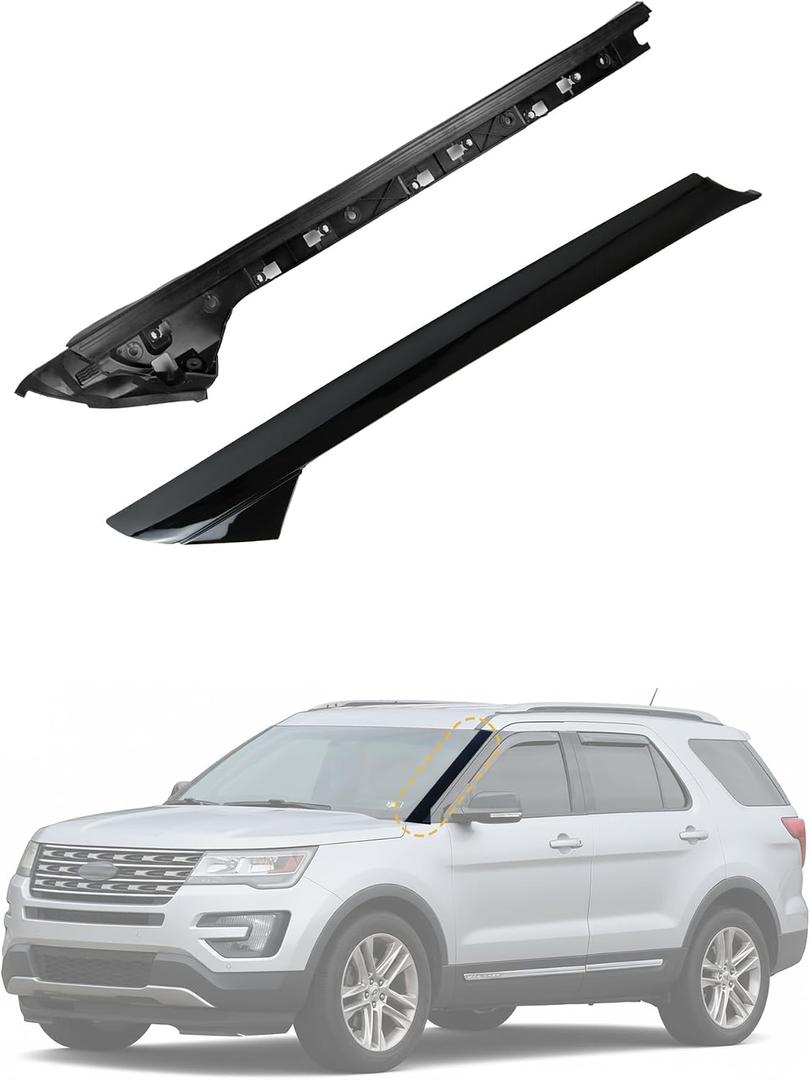 Flecto A-Pillar Molding Trim Outer & Inner Bracket Front Left Driver Side Compatible with Ford Explorer 2011-2019, Replaces 926-450 BB5Z-7803136-AB