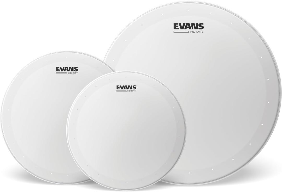 Evans Drum Heads - HD Dry Coated Drumhead Rock Tompack - ETP-HDD-R - 10 Inch, 12 Inch, 16 Inch