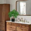 DILATATA Fake Plants Artificial Monstera Plant 18" Faux Potted Monstera Plant Indoor Tropical Palm Fronds with Black Pot for Indoor Home Decor Office Living Room Porch Decor (Green)