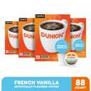 Dunkin' French Vanilla Flavored Coffee, 88 Keurig K-Cup Pods (EXP 01/10/27)