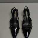 PODAIK Kitten Heels for Women Pointed Toe Pumps Low Heel Buckle Slingback Heels Wedding Dress Shoes, Black, Size 7,5