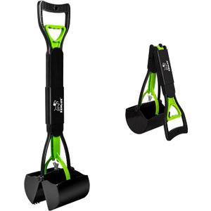 SZHLUX 28" Pooper Scooper, Foldable Dog Pooper Scooper with Unbreakable Material and Durable Spring for Grass and Gravel, Green